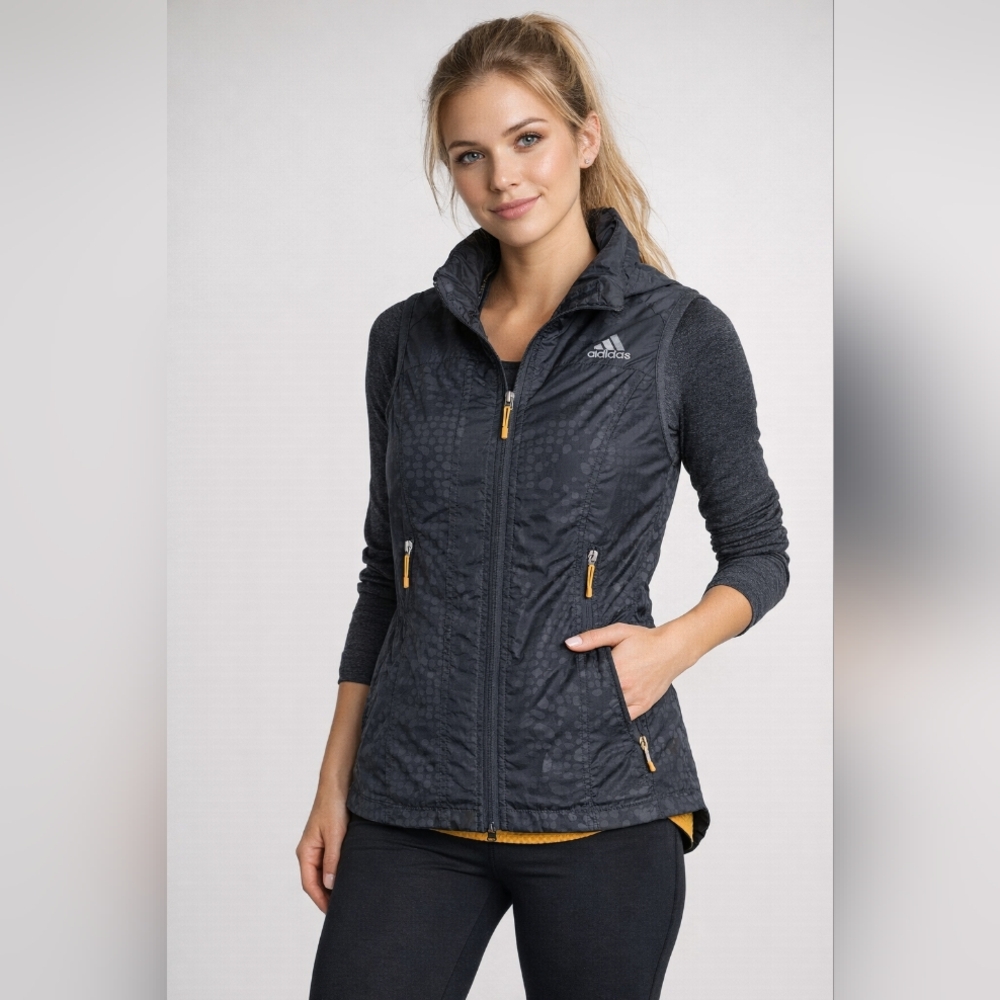 adidas climaproof quilted lined black Vest